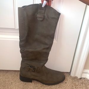 Gray Knee-high Boots